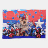 4. Juli - Yorkie - Vinnie Geschirrtuch (Horizontal)