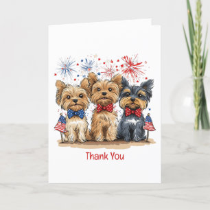 4. Juli Yorkshire Terrier Dogs Dankeskarte