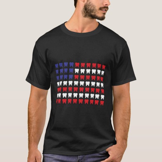 4. Juli Zahnhygiene Patriotic Tooth Docto T-Shirt (Vorderseite)