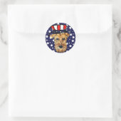 4. JULY AIREDALE Classic Round Sticker (Tasche)