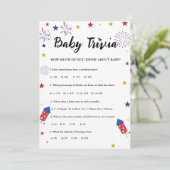 4. july Baby trivia Baby Duschspielkarte Einladung (Stehend Vorderseite)