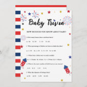 4. july Baby trivia Baby Duschspielkarte Einladung (Vorne/Hinten)