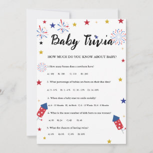 4. july Baby trivia Baby Duschspielkarte Einladung