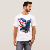 4 July Blätter Eagle T-Shirt (Vorne ganz)