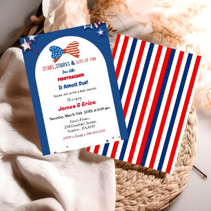 4. july kleine Feuertracker Babydusche Einladung