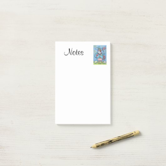 4. JULY ROOSTER, CHICKEN 3M Post-it® Notes Post-it Klebezettel (Auf Schreibtisch)