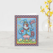 4. JULY ROOSTER, CHICKEN GREETING CARD Verse Karte (Gelbe Blume)