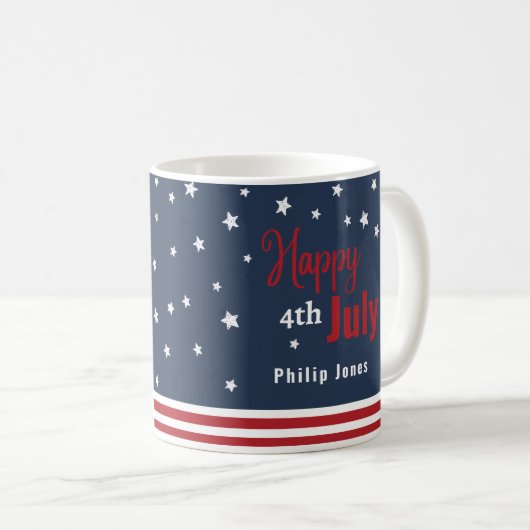 4. july rot-weiß-blau Geschenk Kaffeetasse (VorderseiteRechts)