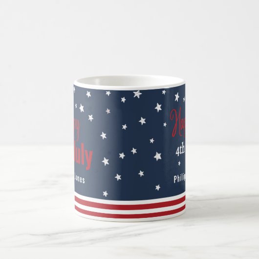 4. july rot-weiß-blau Geschenk Kaffeetasse (Mittel)