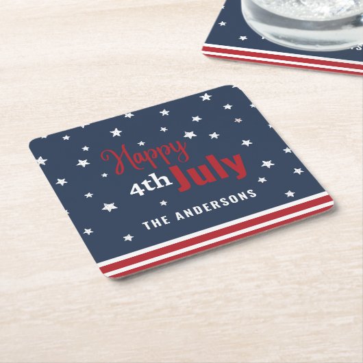 4. july rot-weiß-blau Geschenk Rechteckiger Pappuntersetzer (angewinkelt)