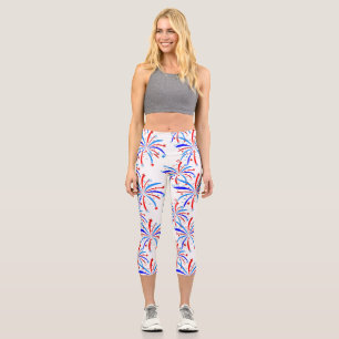 4. july Unabhängigkeit Feuerwerk Stars Capri Leggings