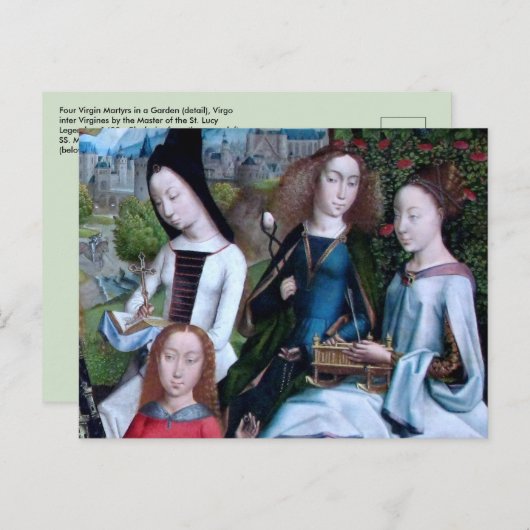 4 Jungfrauen Märtyrer in einem Garten (Einzelheite Postkarte (Vorne/Hinten)