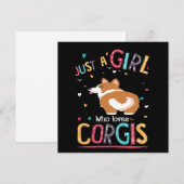 4 Just A Girl Who Loves Corgi Einladung (Vorne/Hinten)