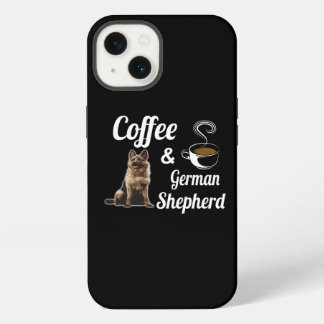 4 Kaffee und Deutscher Schäferhund iPhone 13 Hülle