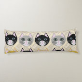 4 Katzen, Herringbone Beige Seitenschläferkissen (Rückseite)