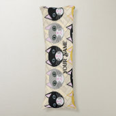 4 Katzen, Herringbone Beige Seitenschläferkissen (Vorderseite Vertikal)