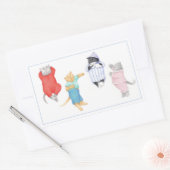 4 KATZEN IN PAJAMAS-Rectangle-Stickern Rechteckiger Aufkleber (Umschlag)