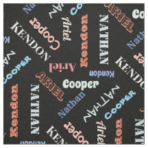 4 Kinder oder Haustiernamen in Schwarz durch die K