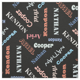 4 Kinder oder Haustiernamen in Schwarz durch die K Stoff