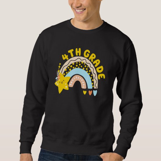 4. Klasse Boho-Regenbogen-Lehrer-Schüler Letzter S Sweatshirt (Vorderseite)