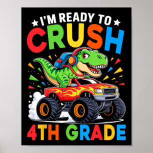 4. Klasse Ck Zur Schule Dinosaurier T Rex Monster  Poster