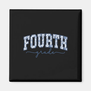 4. Klasse Ck Zur Schule Vierte Klasse Blaues Toile Magnet