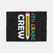 4. Klasse Crew Süß Zurück zur Schule Fleecedecke (Vorderseite (Horizontal))