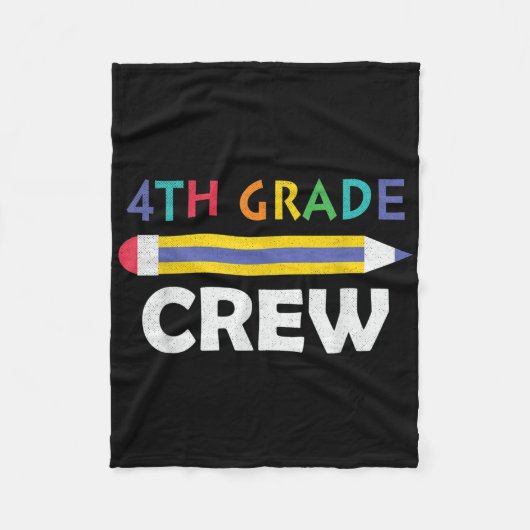 4. Klasse Crew Süß Zurück zur Schule Fleecedecke (Vorderseite)