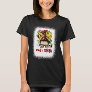 4. Klasse Damen Unordentlicher Dutt Haare Zurück z T-Shirt