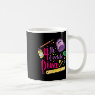 4. Klasse Diva Erster Tag der Schule Mädchen Kleid Kaffeetasse