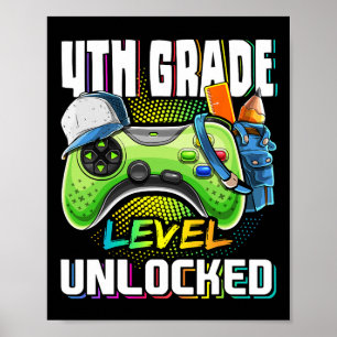 4. Klasse freigeschaltetes Videospiel Ck zur Schul Poster