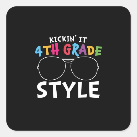 4. Klasse Lehrer 4. Klasse Quadratischer Aufkleber (Vorderseite)