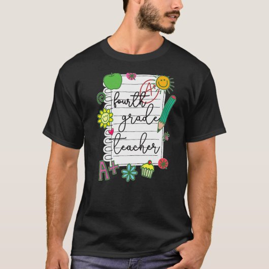 4. Klasse Lehrer Bester Vierter Lehrer T-Shirt (Vorderseite)