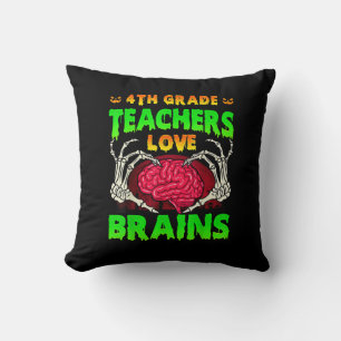 4. Klasse Lehrer Brains Skeleton Hand Heart Hall Kissen