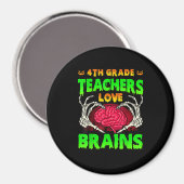 4. Klasse Lehrer Brains Skeleton Hand Heart Hall Magnet (Vorderseite/Rückseite)