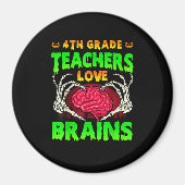 4. Klasse Lehrer Brains Skeleton Hand Heart Hall Magnet (Vorne)