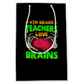 4. Klasse Lehrer Brains Skeleton Hand Heart Hall Mittlere Geschenktüte (Vorderseite)