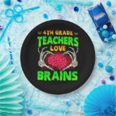 4. Klasse Lehrer Brains Skeleton Hand Heart Hall Pappteller (Party)