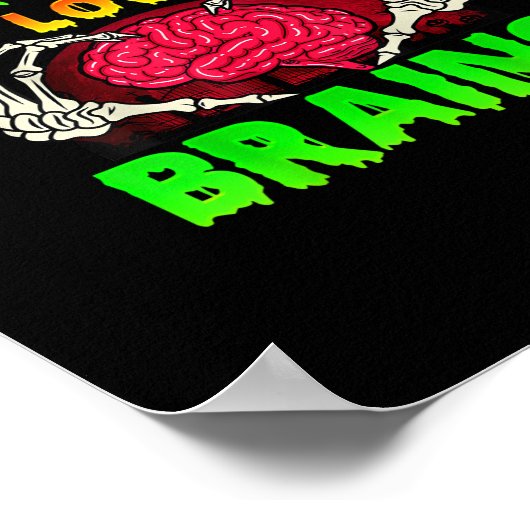 4. Klasse Lehrer Brains Skeleton Hand Heart Hall Poster (Ecke)