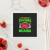 4. Klasse Lehrer Brains Skeleton Hand Heart Hall Serviette (Beispiel)