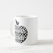 4. Klasse Lehrer Checkered Apple Kaffeetasse (Vorderseite Links)