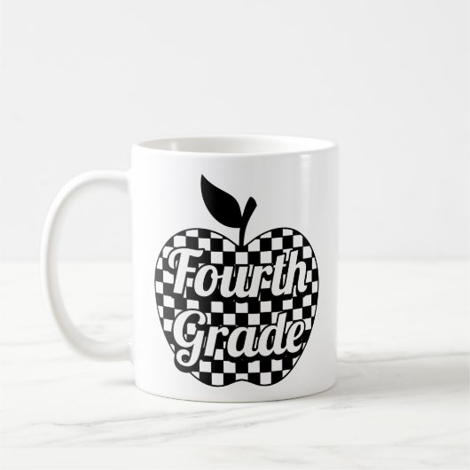 4. Klasse Lehrer Checkered Apple Kaffeetasse (Links)