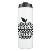 4. Klasse Lehrer Checkered Apple Thermosbecher (Vorderseite)