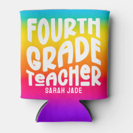 4. Klasse Lehrer Farbenfrohe Handschrift Dosenkühler