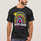 4. Klasse Lehrer Rainbow Back to School Hallo Fou T-Shirt (Vorderseite)