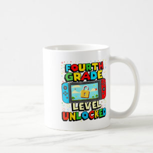 4. Klasse Level freigeschaltet Lustige Gamer Junge Kaffeetasse
