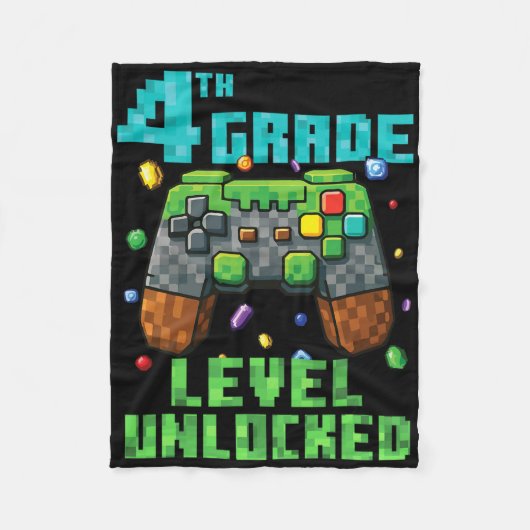 4. Klasse Level freigeschalteter Gamer Controller Fleecedecke (Vorderseite)