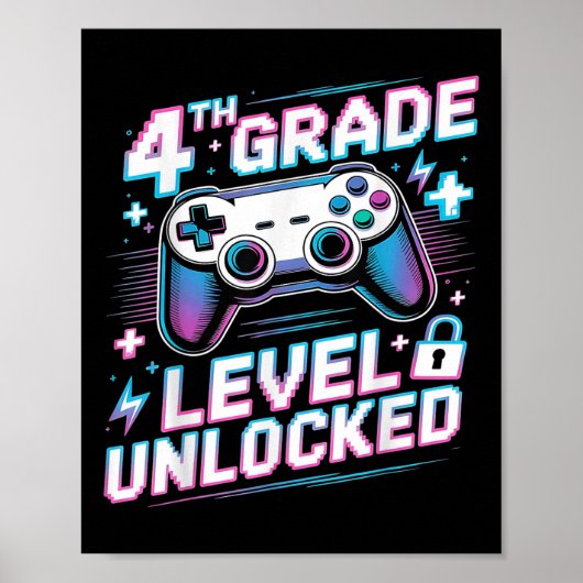 4. Klasse Level freigeschaltetes Videospiel erster Poster (Vorne)