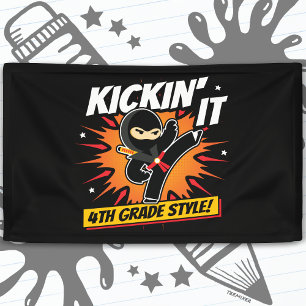 4. Klasse Ninja Kick ersten Tag zurück zur Schule Banner