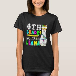4. Klasse No Prob Llama Zurück zur Schule Lehrerin T-Shirt